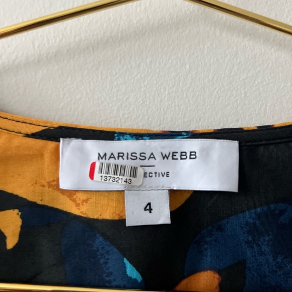 Marissa Webb Blue/Yellow Floral Printed Midi Cotton Long Sleeve Shirtdre… - Picture 6 of 8